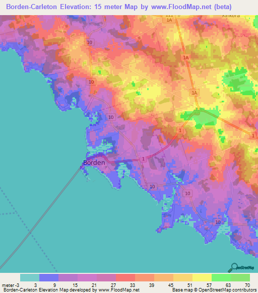 Borden-Carleton,Canada Elevation Map
