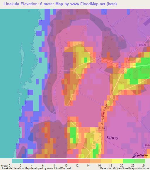 Linakula,Estonia Elevation Map
