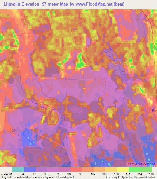 Liigvalla,Estonia Elevation Map