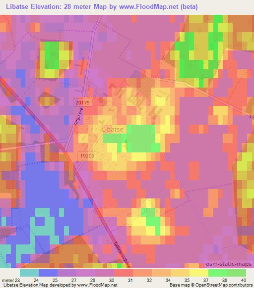Libatse,Estonia Elevation Map