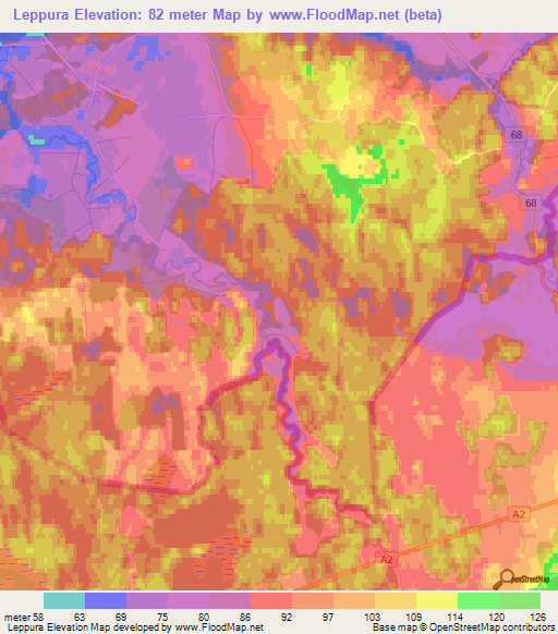 Leppura,Estonia Elevation Map