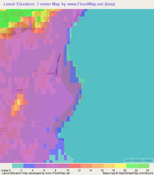 Lemsi,Estonia Elevation Map