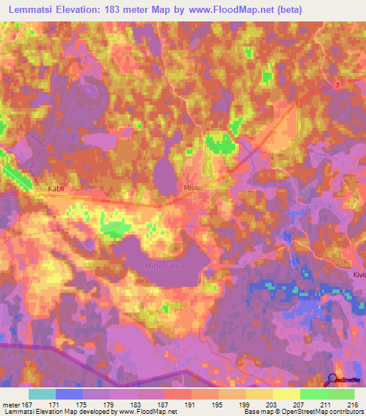 Lemmatsi,Estonia Elevation Map