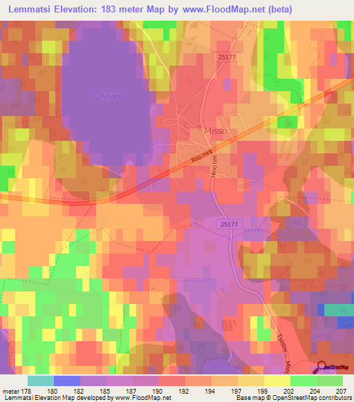 Lemmatsi,Estonia Elevation Map