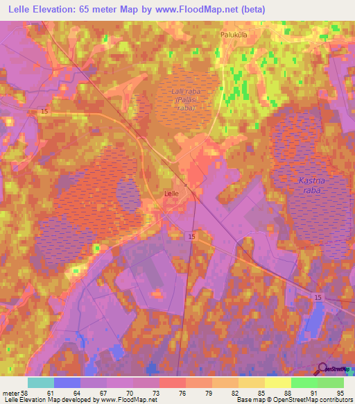 Lelle,Estonia Elevation Map
