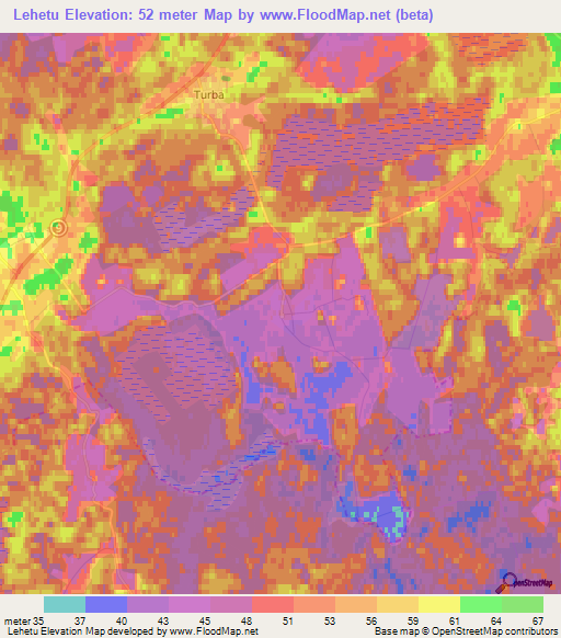 Lehetu,Estonia Elevation Map