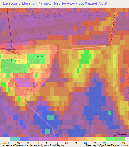 Lavassaare,Estonia Elevation Map