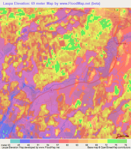 Laupa,Estonia Elevation Map
