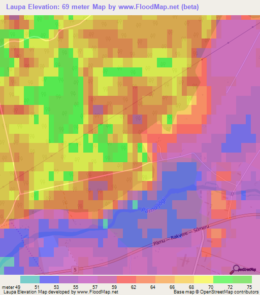 Laupa,Estonia Elevation Map
