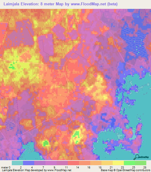 Laimjala,Estonia Elevation Map