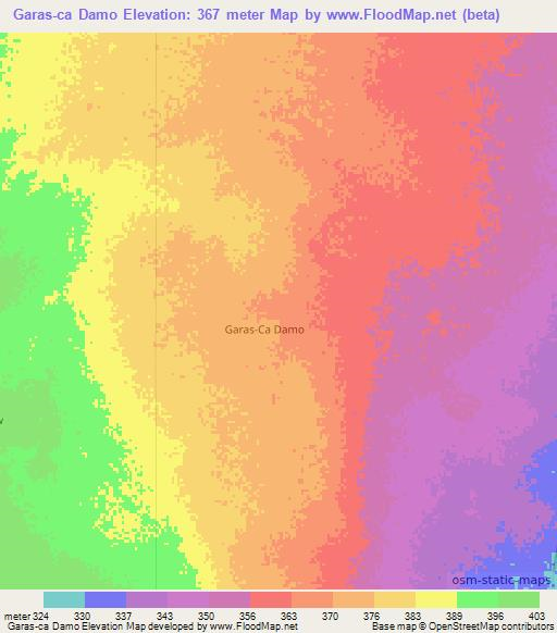Garas-ca Damo,Somalia Elevation Map
