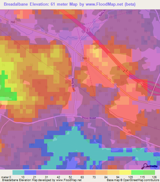 Breadalbane,Canada Elevation Map