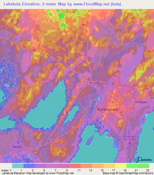 Lahekula,Estonia Elevation Map