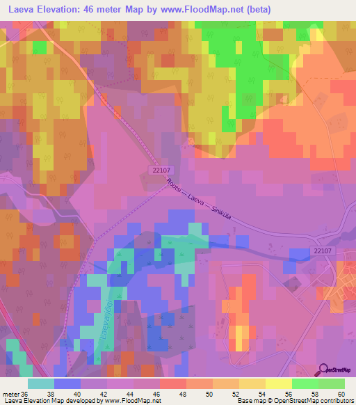 Laeva,Estonia Elevation Map