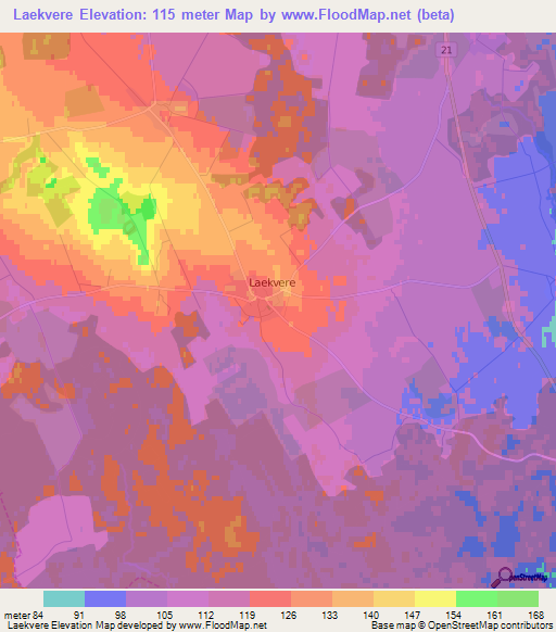 Laekvere,Estonia Elevation Map
