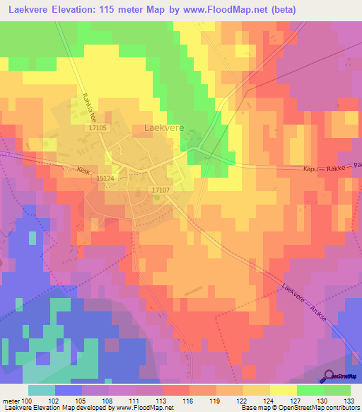 Laekvere,Estonia Elevation Map