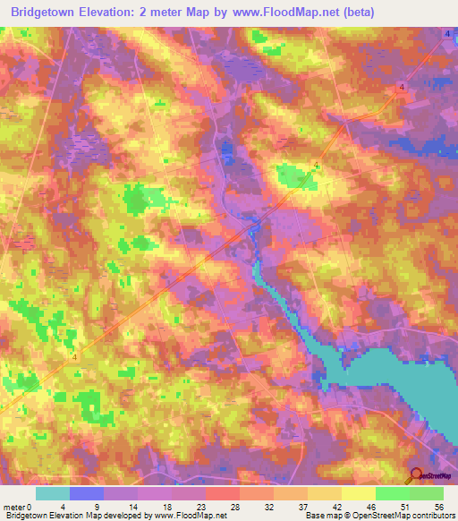 Bridgetown,Canada Elevation Map
