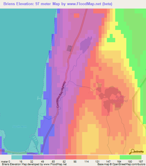 Briens,Canada Elevation Map