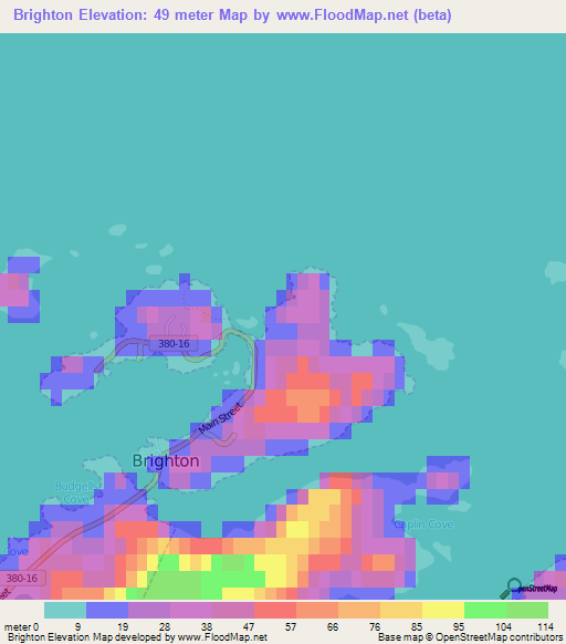 Brighton,Canada Elevation Map