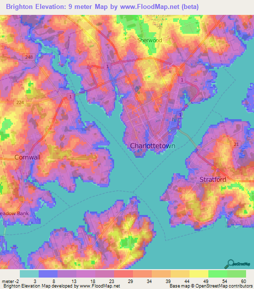 Brighton,Canada Elevation Map