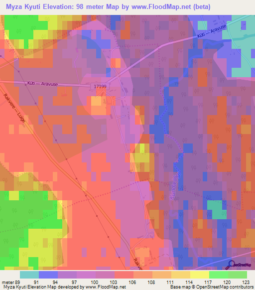 Myza Kyuti,Estonia Elevation Map