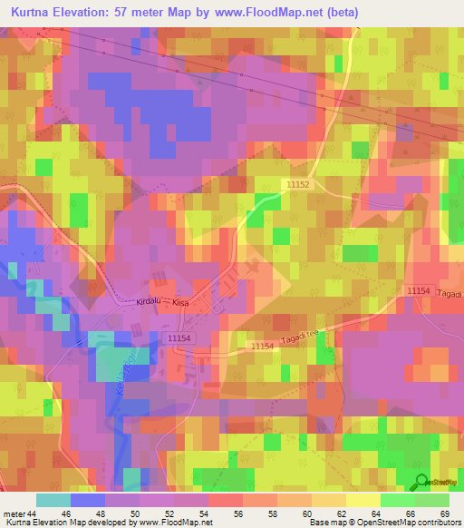 Kurtna,Estonia Elevation Map