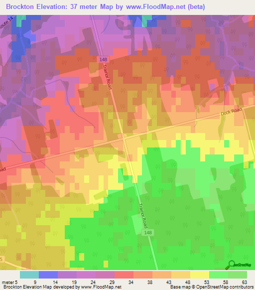 Brockton,Canada Elevation Map