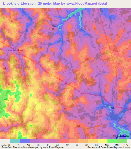 Brookfield,Canada Elevation Map