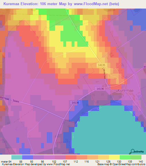 Kuremaa,Estonia Elevation Map
