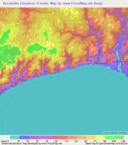 Brookville,Canada Elevation Map