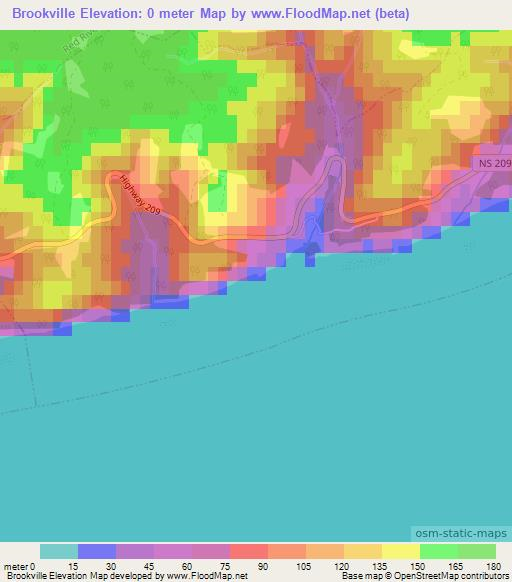Brookville,Canada Elevation Map