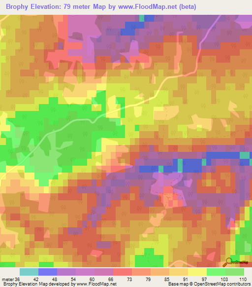 Brophy,Canada Elevation Map