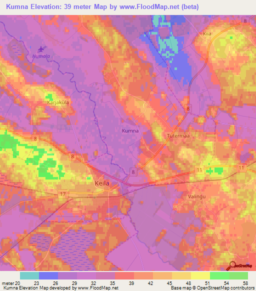 Kumna,Estonia Elevation Map