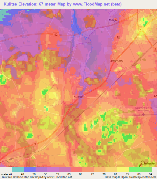 Kulitse,Estonia Elevation Map