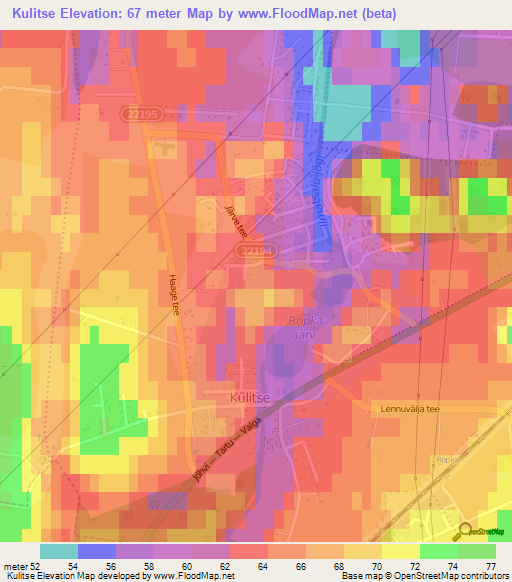 Kulitse,Estonia Elevation Map
