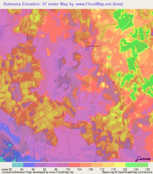 Kuksema,Estonia Elevation Map