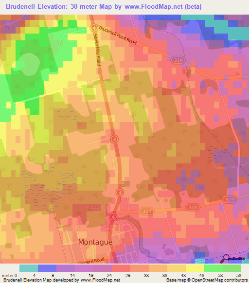 Brudenell,Canada Elevation Map