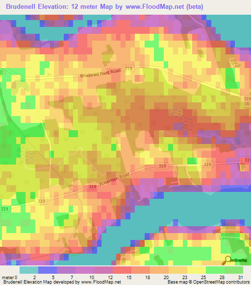 Brudenell,Canada Elevation Map