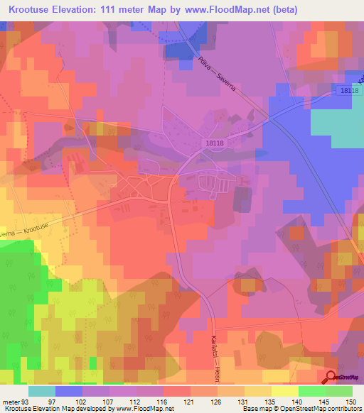 Krootuse,Estonia Elevation Map