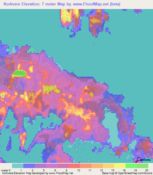 Korkvere,Estonia Elevation Map