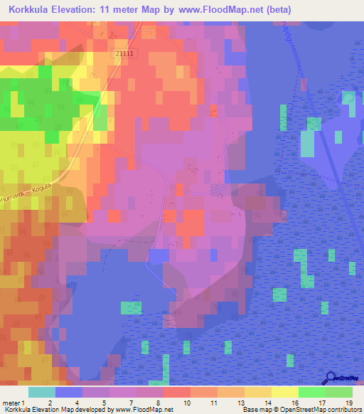 Korkkula,Estonia Elevation Map