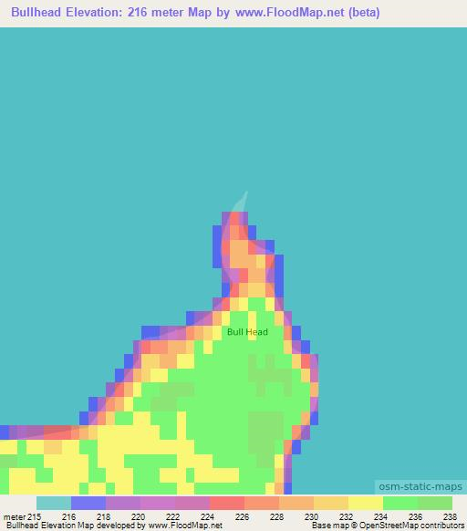 Bullhead,Canada Elevation Map