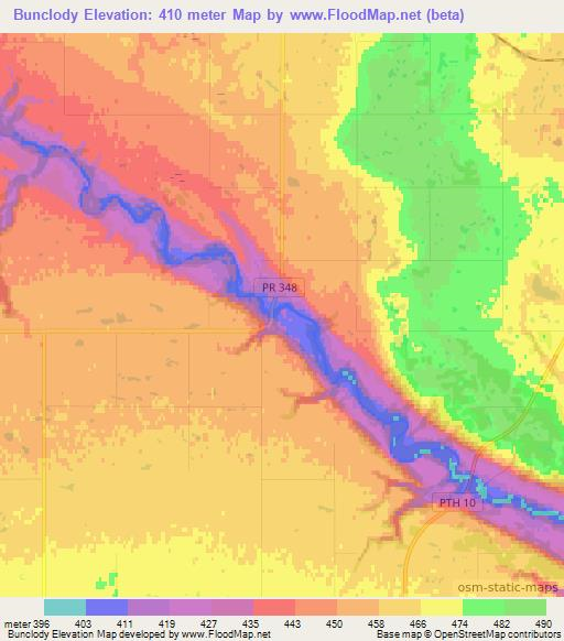Bunclody,Canada Elevation Map