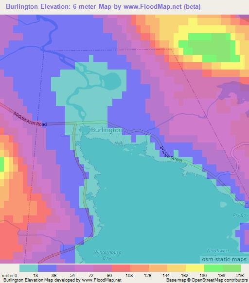 Burlington,Canada Elevation Map