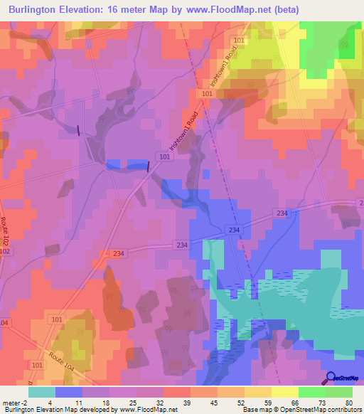Burlington,Canada Elevation Map