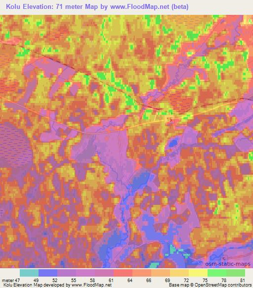 Kolu,Estonia Elevation Map