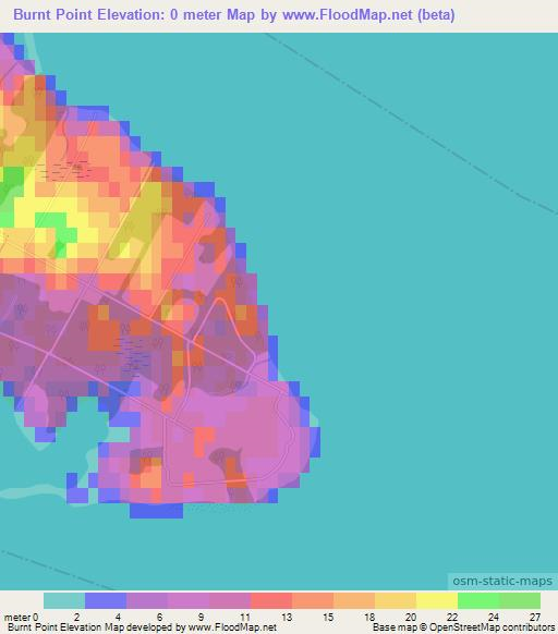 Burnt Point,Canada Elevation Map