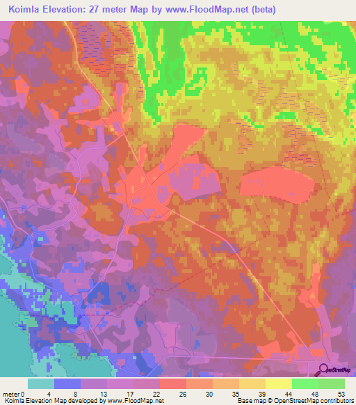 Koimla,Estonia Elevation Map