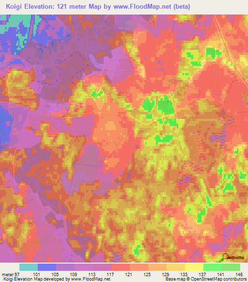 Koigi,Estonia Elevation Map