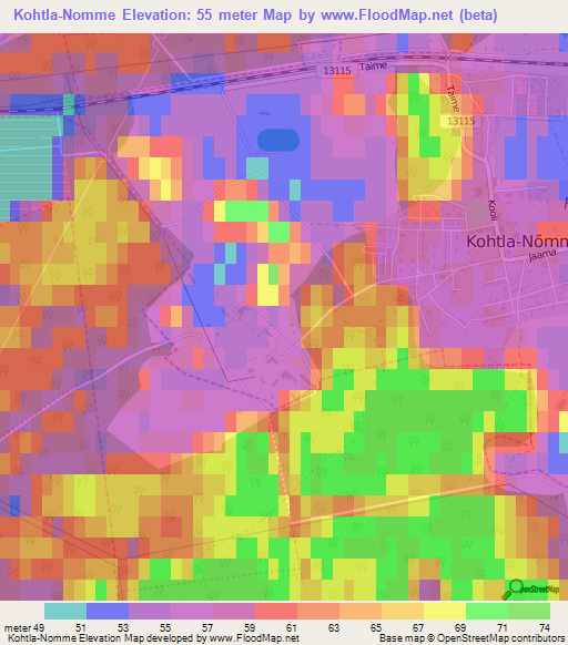 Kohtla-Nomme,Estonia Elevation Map